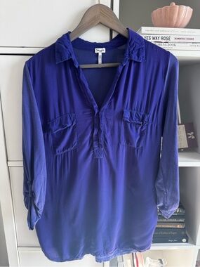 Splendid Women's Two Tone Long Sleeve Utility Blouse